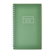 Pen+Gear Contact Book, Sage Green Poly Cover, 128 Pages, 5 in x 8 in